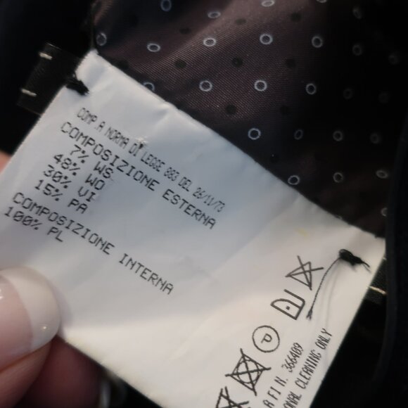 Mens ZeroSettanta Studio Navy Wool Blend Mixed Media Reversible Vest 54 US/44 CO - Picture 15 of 16